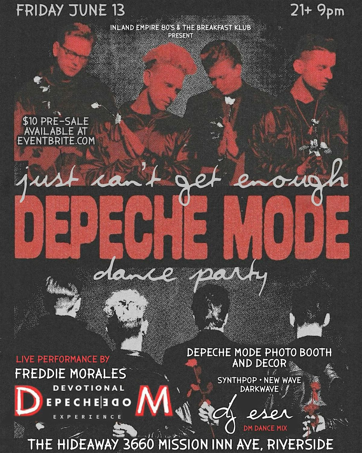 Depeche Mode dance party in Riverside!, 13 June | Event in Riverside | AllEvents