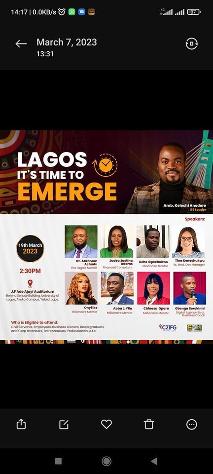 LAGOS IS TIME TO EMERGE!!!, 2 April | Event in Lagos | AllEvents.in