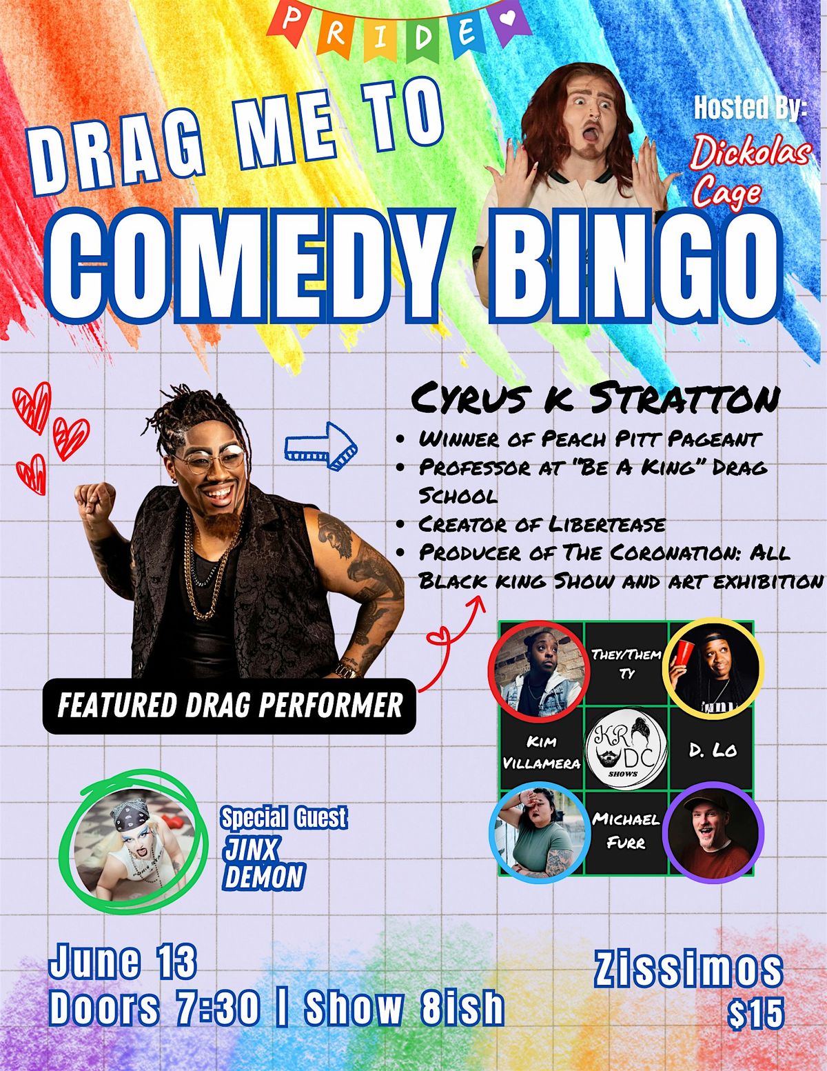 Drag Me to Comedy Bingo ft Cyrus K Stratton, 13 June | Event in Baltimore | AllEvents