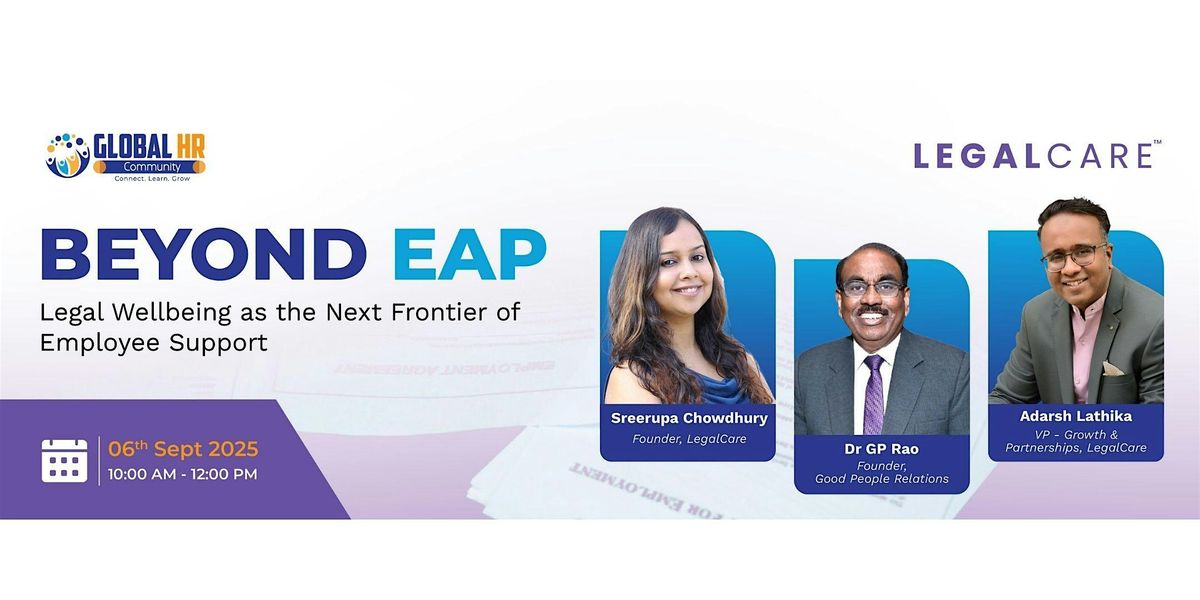 Beyond EAP: Legal Wellbeing as the Next Frontier of Employee Support, 6 September | AllEvents