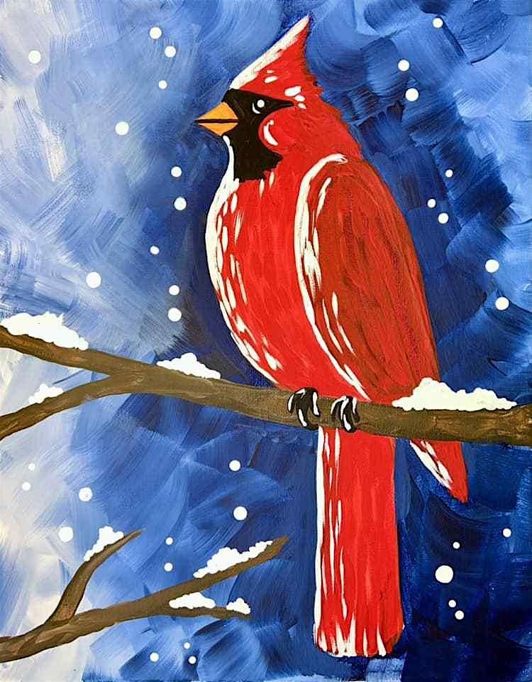 Winter Cardinal Paint Party - Dec. 2 - 6-8:30PM - Gardiner Elks Lodge, 2 December | Event in Gardiner | AllEvents