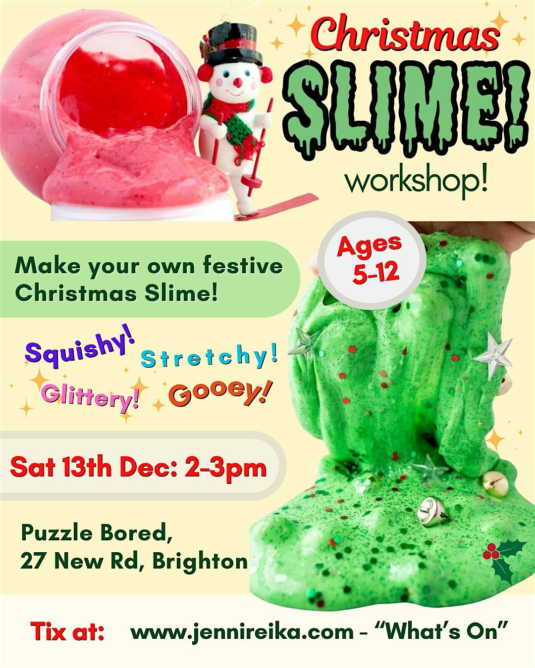 Christmas SLIME workshop! Ages 5-12, 13 December | Event in Brighton and Hove | AllEvents