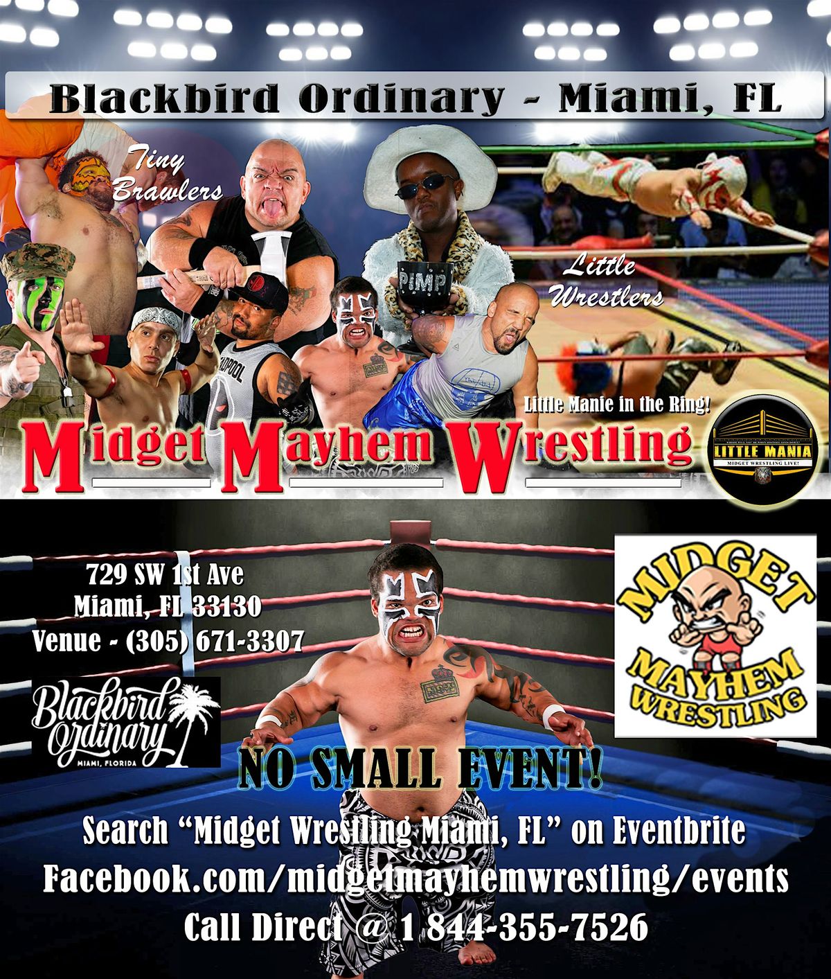 Midget Mayhem Wrestling Rips Through the Ring! Miami FL 21+, 2 October | Event in Miami | AllEvents