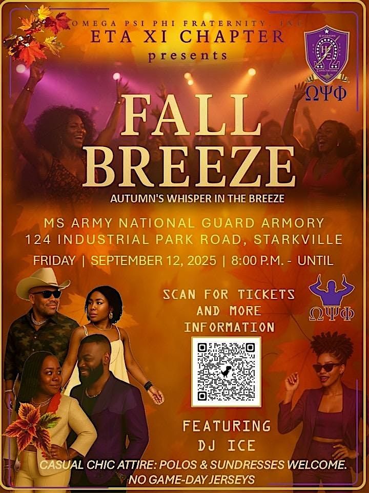 Fall Breeze  - Hosted by the ETA XI Chapter of the Omega Psi Phi Fraternity, 12 September | Event in Starkville