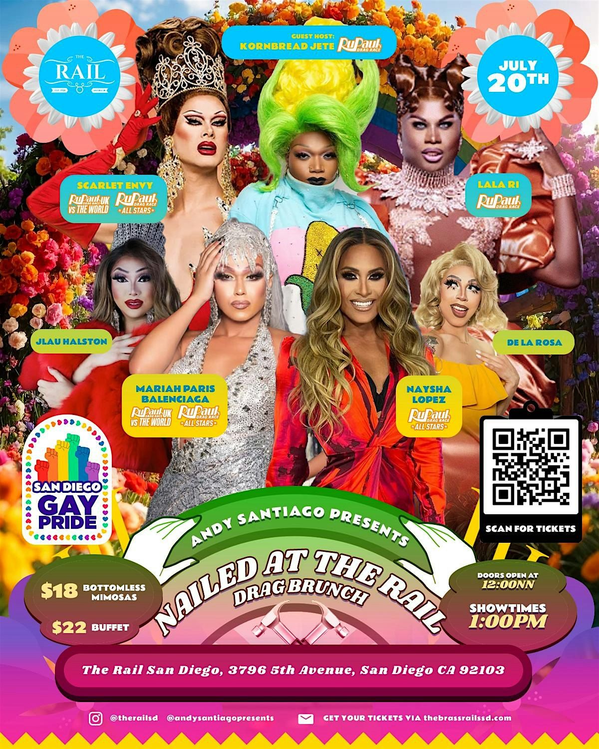 NAILED at THE RAIL DRAG BRUNCH, 20 July | Event in San Diego | AllEvents