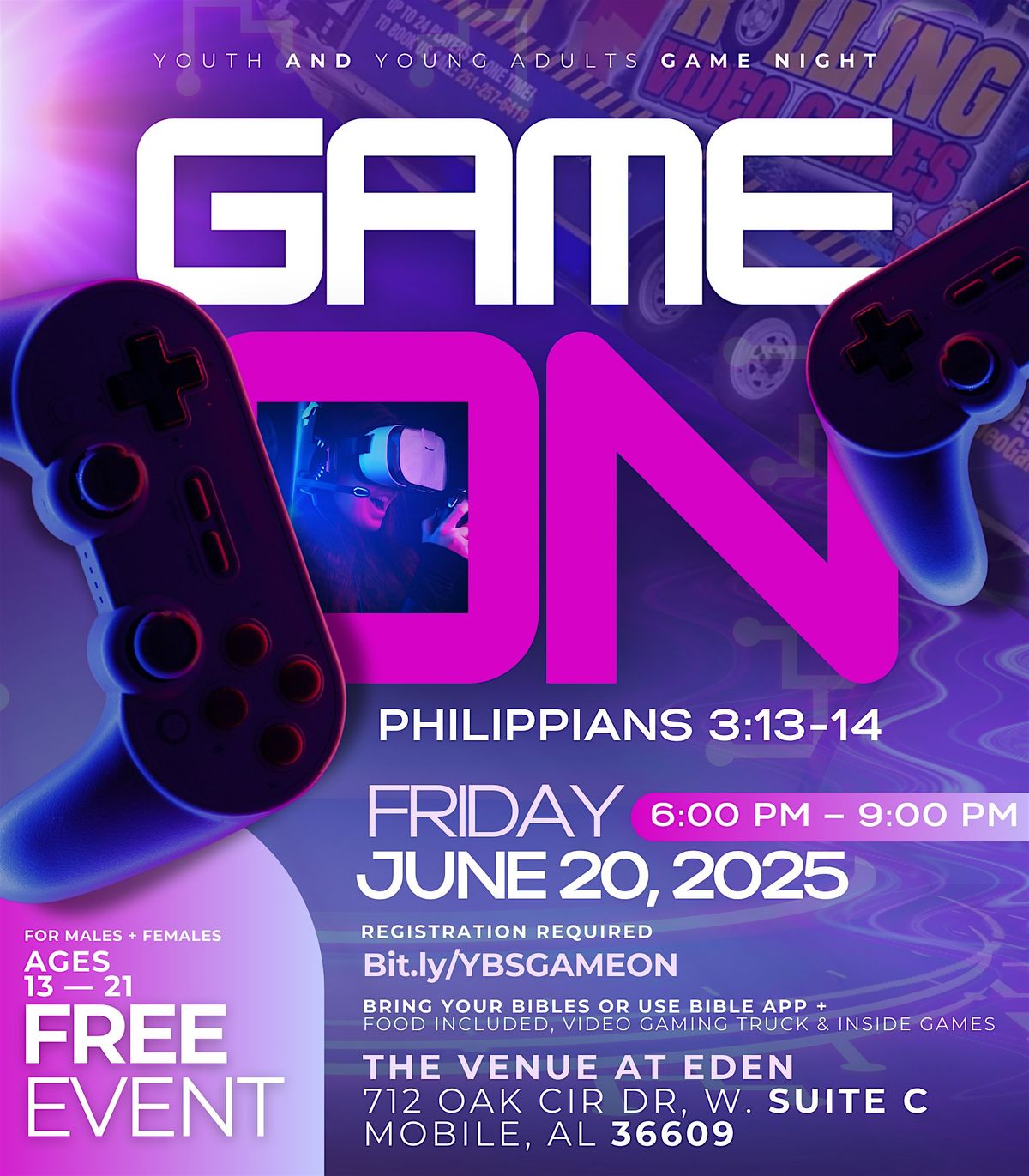 Game On! Youth and Young Adult Game Night Social, 20 June | Event in Mobile | AllEvents