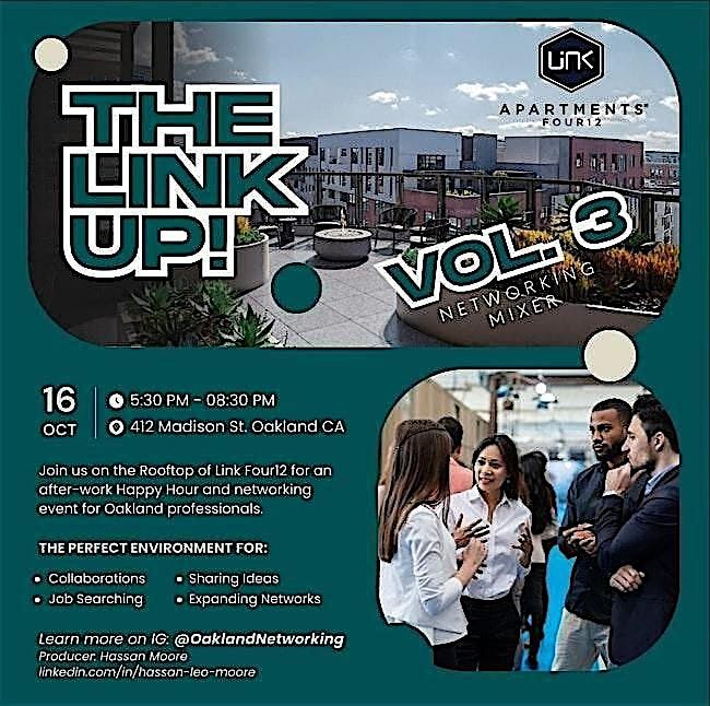 The Link Up Vol.3  | Rooftop Networking Event!, 16 October | Event in Oakland | AllEvents