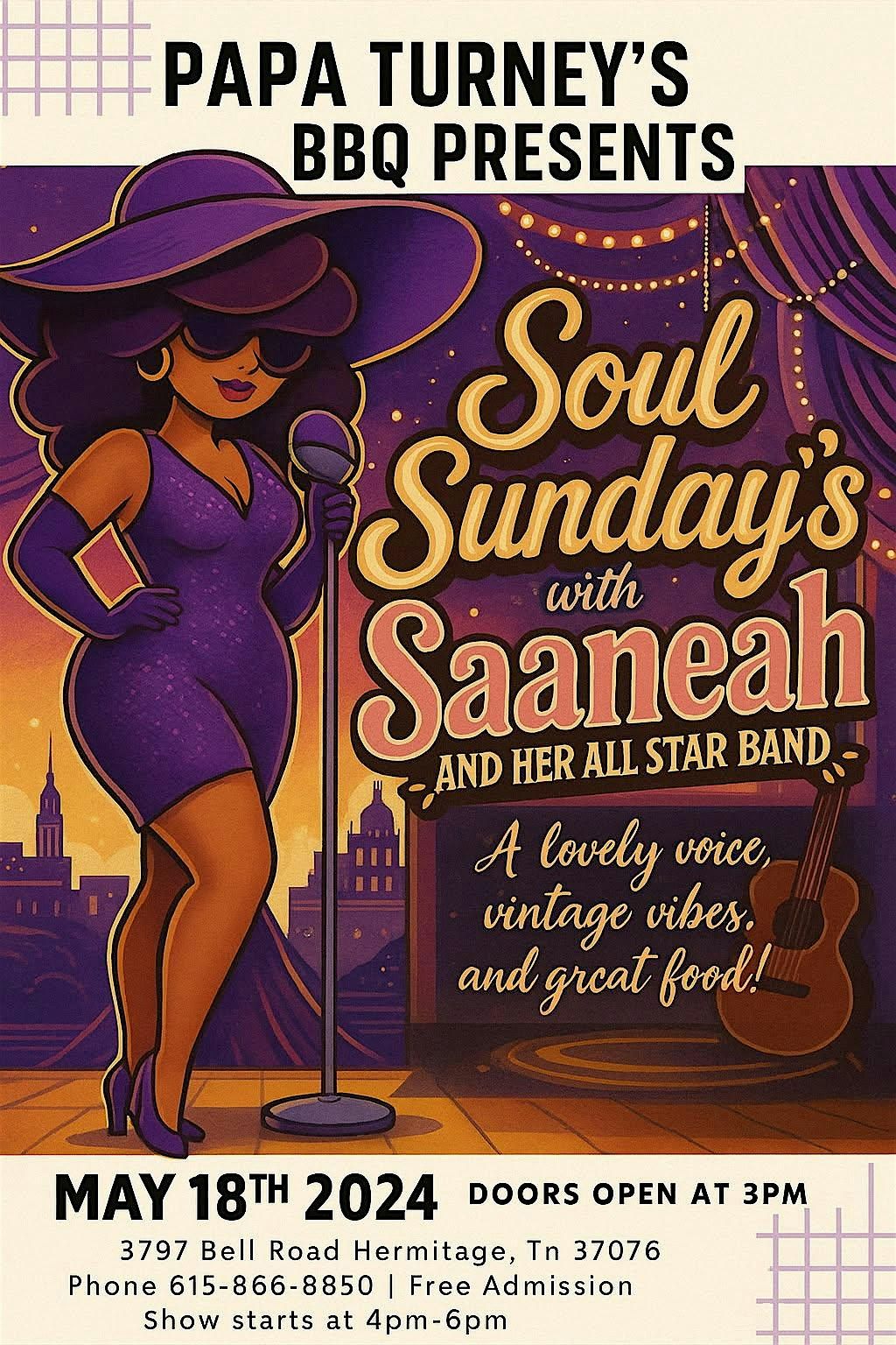 Soul Sunday’s w/ Saaneah, 18 May | Event in Nashville | AllEvents