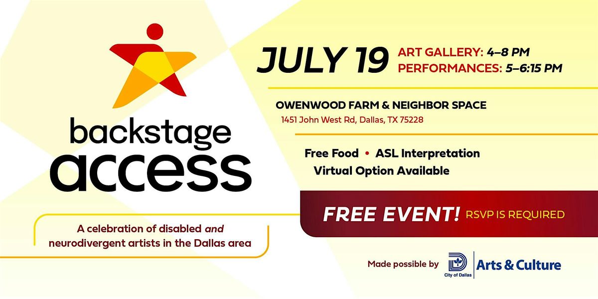 Backstage Access, 19 July | Event in Dallas | AllEvents
