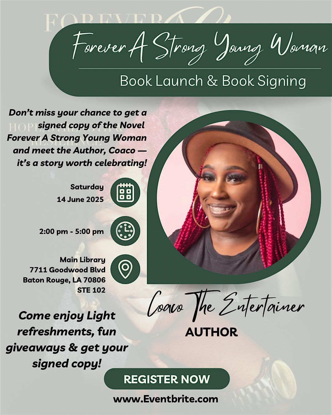 Forever A Strong Young Woman Book Signing, 14 June | Event in Baton Rouge | AllEvents