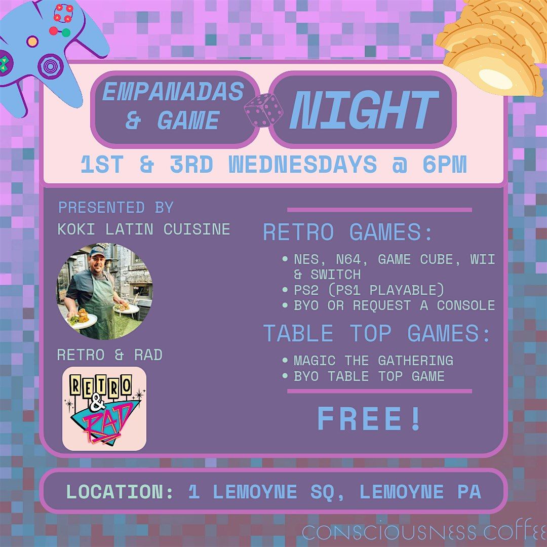 Empanadas and Game Night | Event in Lemoyne | AllEvents