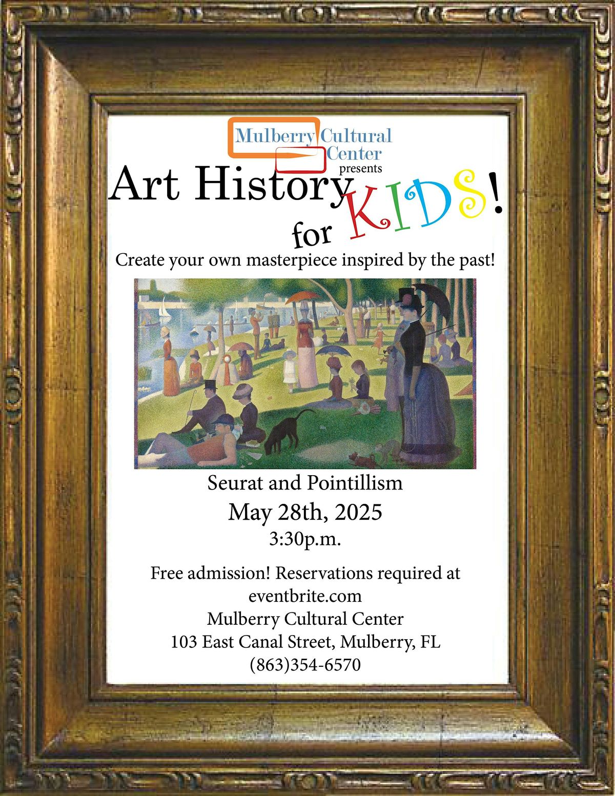 Art History for Kids: Seurat's Pointillism, 28 May | Event in Mulberry | AllEvents