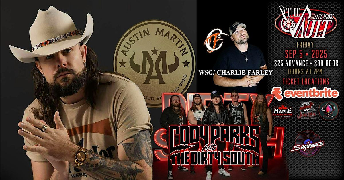 AUSTIN MARTIN wsg/ Cody Parks & The Dirty South and Charlie Farley, 5 September | Event in Saginaw | AllEvents