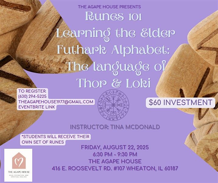 Runes 101: Learning the Elder Futhark Alphabet, the language of Thor & Loki, 22 August | Event in Wheaton