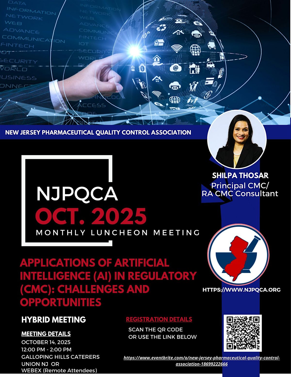 NJPQCA Mtg: Applications of AI in Regulatory CMC: Challenges&Opportunities, 14 October | Event in Union