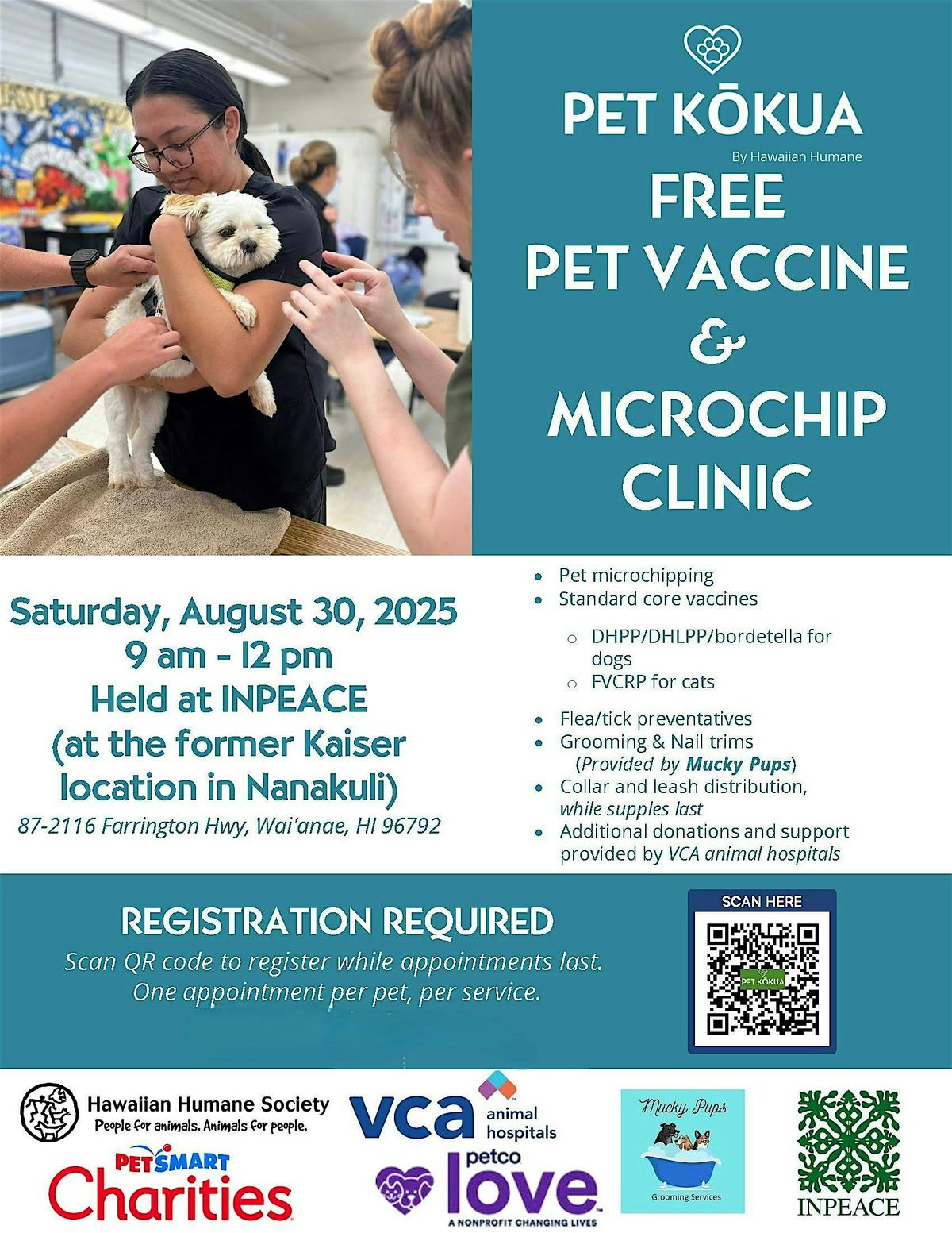 FREE Pet Microchip & Vaccine Clinic August, 30 August | Event in Waianae | AllEvents