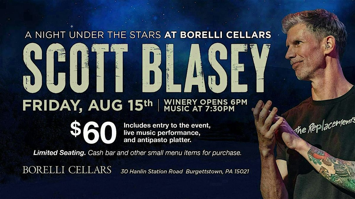 A Night Under the Stars at Borelli Cellars with Scott Blasey, 15 August | Event in Burgettstown | AllEvents