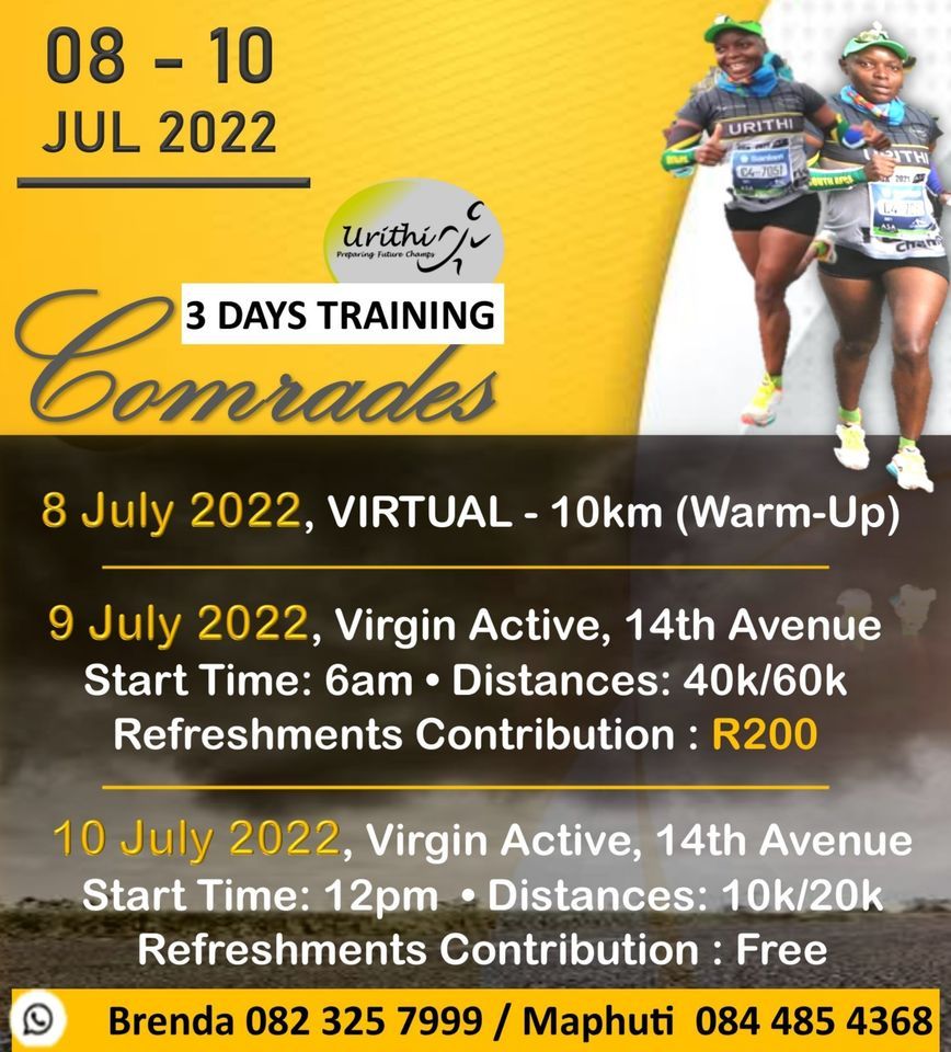 Comrades 3Days Training, Virgin Active SA (Roodepoort), July 9 2022