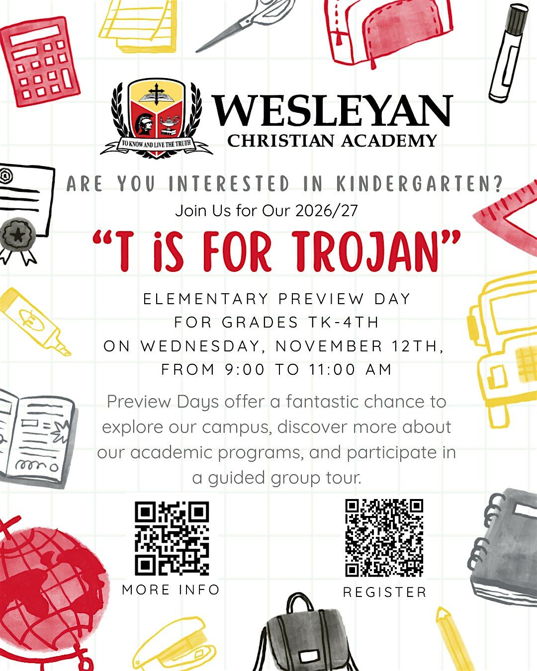 "T is for Trojan" Elementary School Preview Day, 12 November | Event in High Point | AllEvents