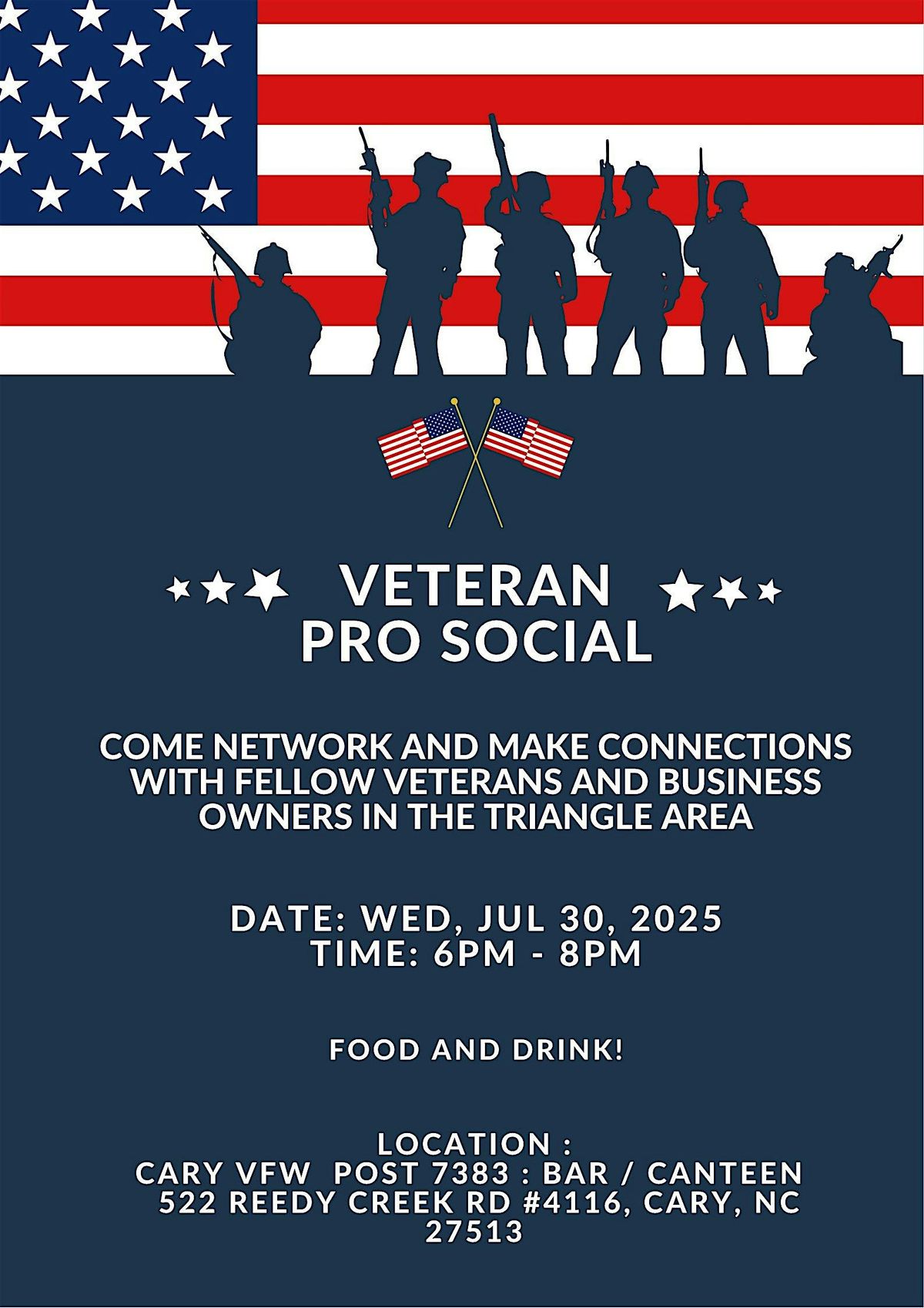 Veteran Professional Social - Triangle Area July 2025, 30 July | Event in Cary | AllEvents