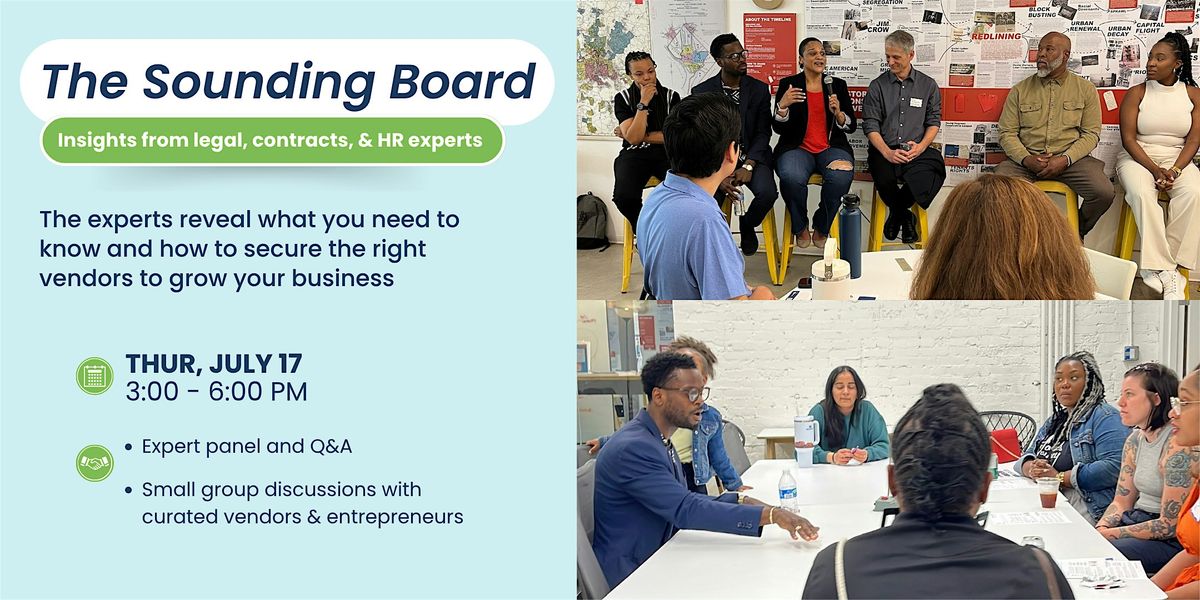 The Sounding Board: Insights from Legal, Contracts, & HR Experts, 17 July | Event in Baltimore | AllEvents