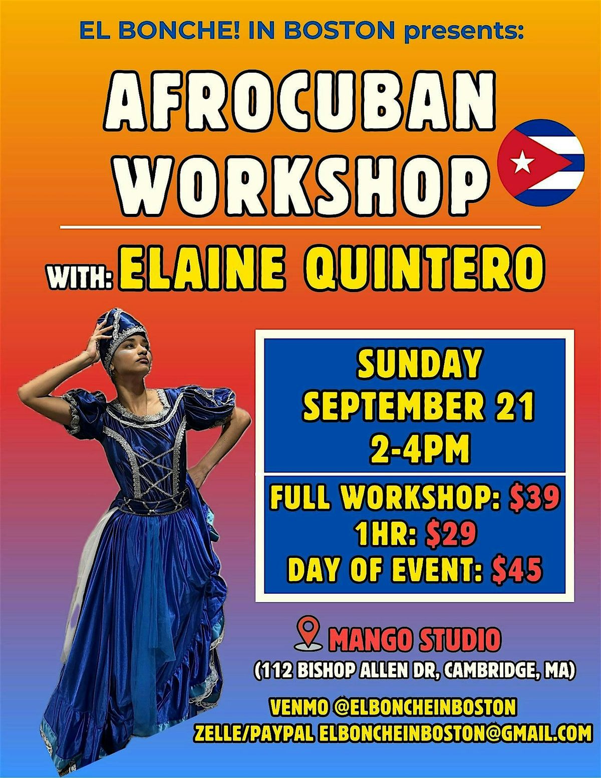 AfroCuban Dance Workshop with Elaine Quintero!, 21 September | Event in Cambridge | AllEvents