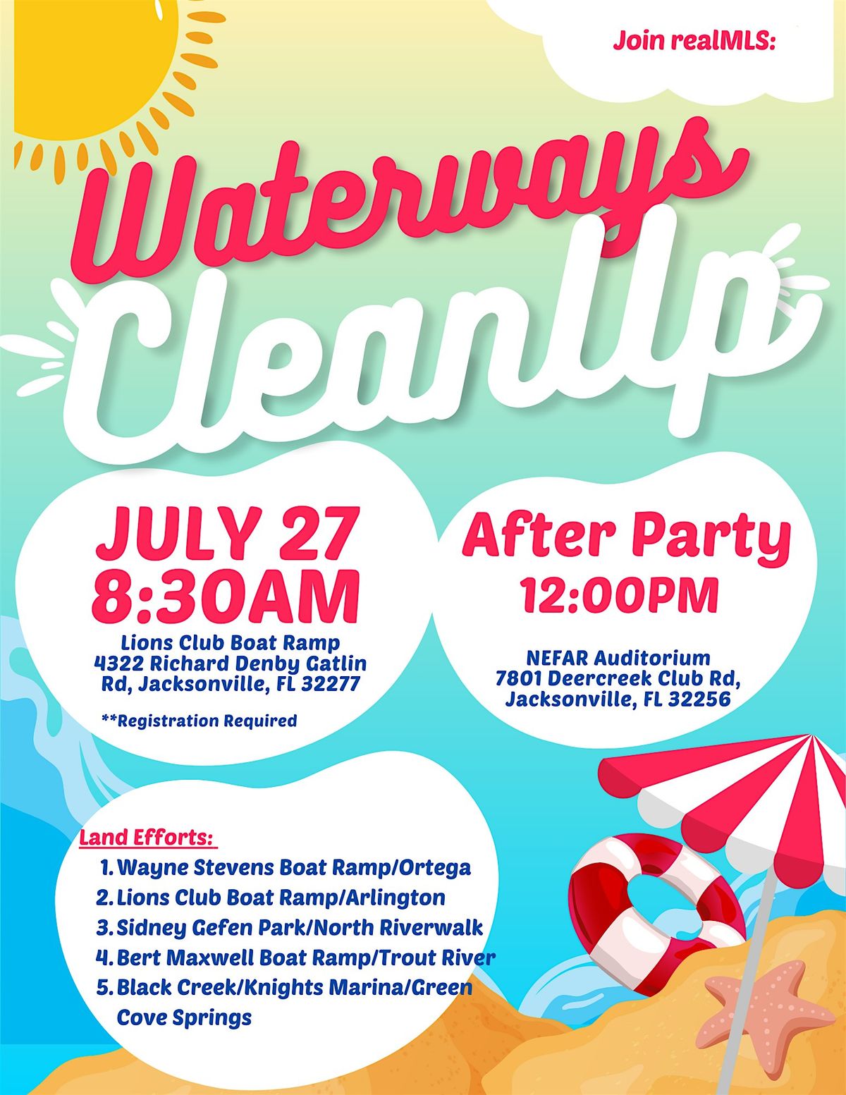 realMLS Waterways CleanUp 2025, 19 July | Event in Jacksonville | AllEvents