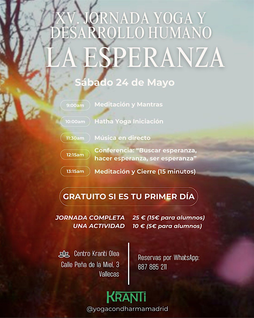 XV Jornada de Yoga y Desarrollo Humano: La Esperanza, 24 May | Event in Madrid | AllEvents