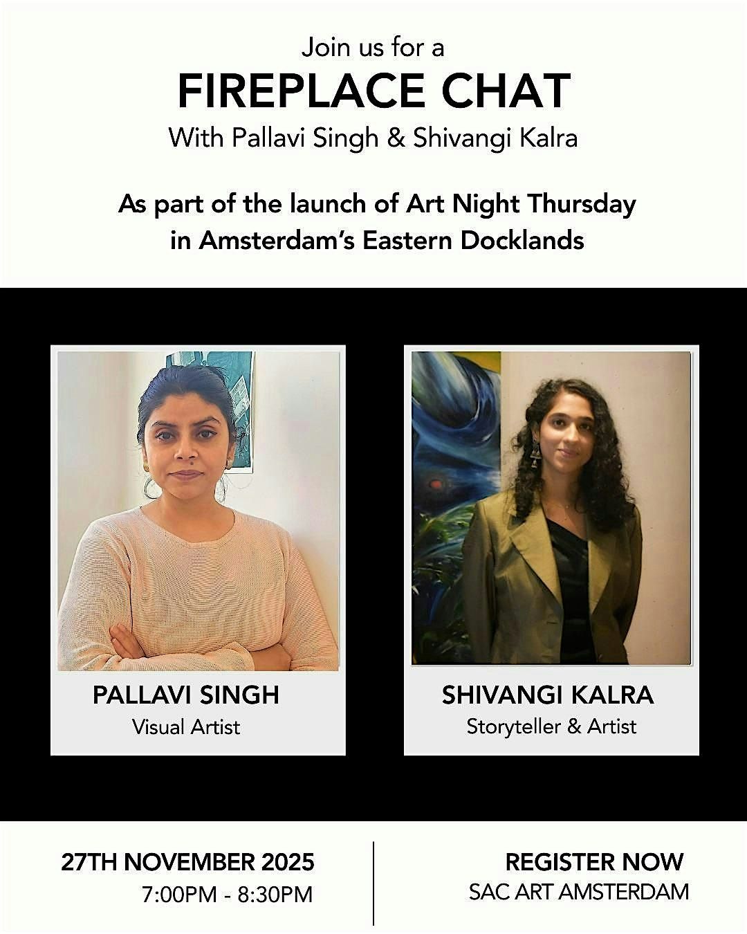 Fireplace Chat with Pallavi Singh and Shivangi Kalra, 27 November | Event in Amsterdam | AllEvents