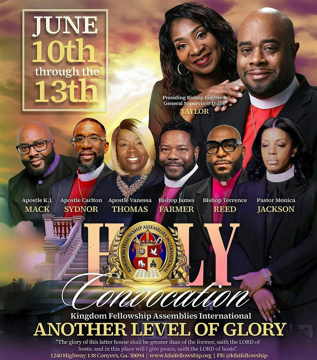 Kingdom Fellowship Assemblies International Holy Convocation, 10 June | Event in Conyers | AllEvents