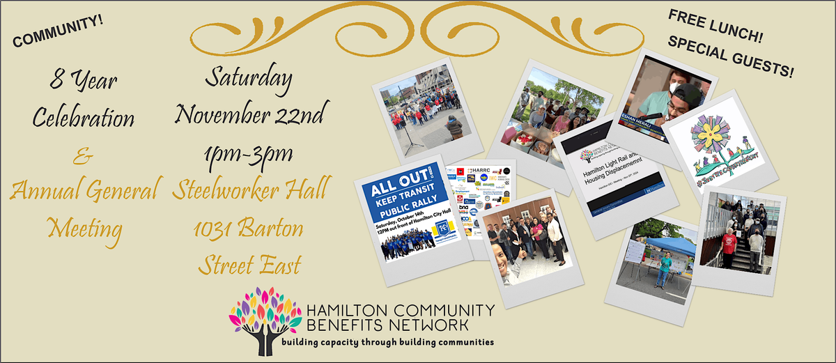 Hamilton Community Benefits Network 8th Anniversary & AGM | Event in Hamilton | AllEvents