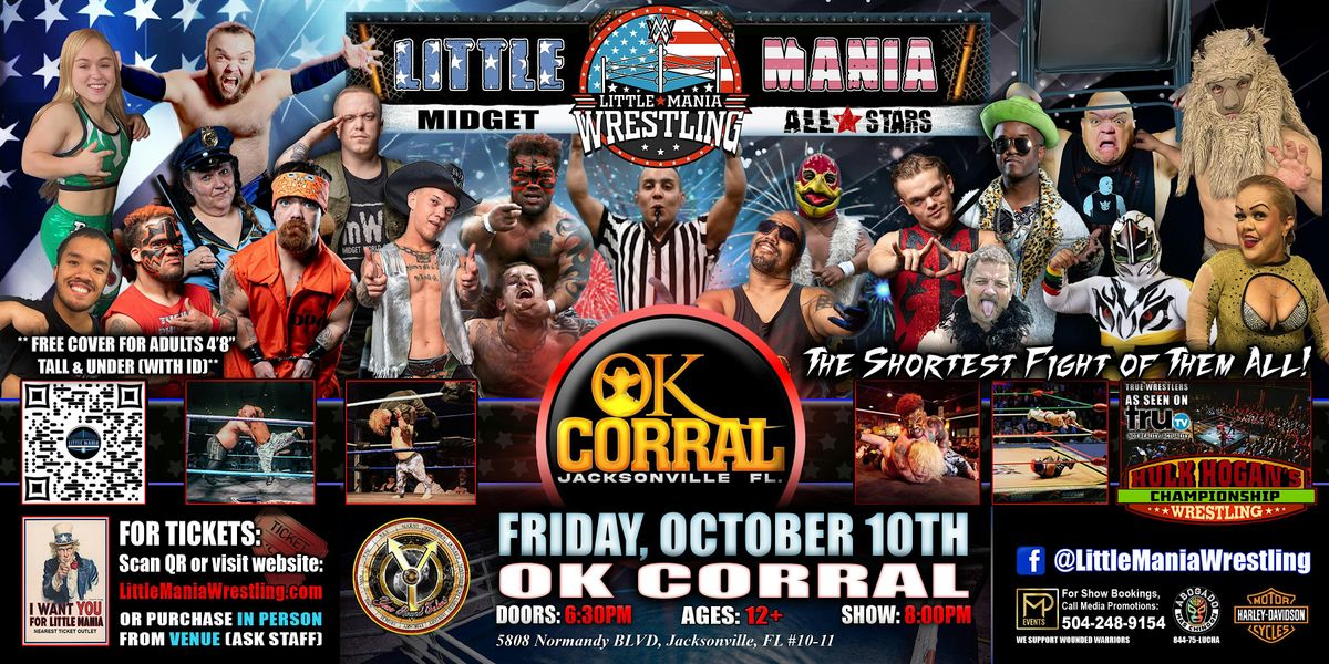 Jacksonville, FL - Little Mania Midget Wrestling @ OK Corral, 10 October | Event in Hamburg | AllEvents