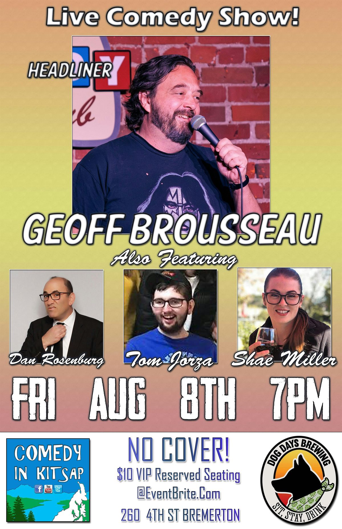 Live Comedy Show at Dog Days Brewing w/Geoff Brousseau!, 8 August | Event in Bremerton | AllEvents