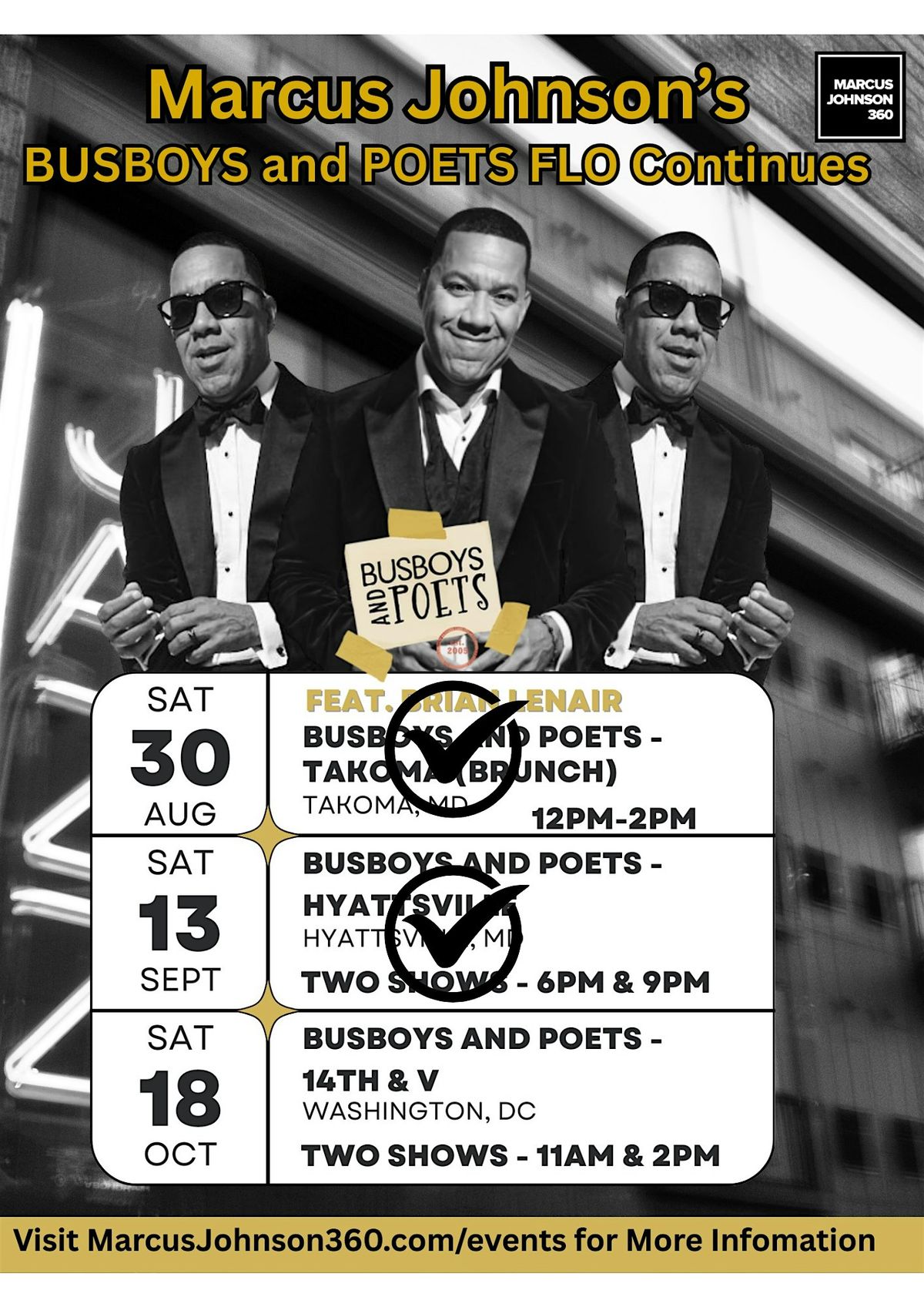 Marcus Johnson: Brunch & FLO – Live at Busboys and Poets (14th & V), 18 October | Event in Washington