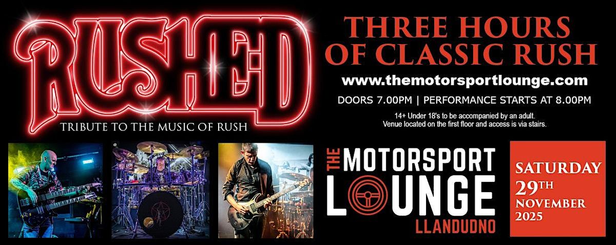 Rushed - Three Hours of Classic Rush, 29 November | Event in Llandudno | AllEvents