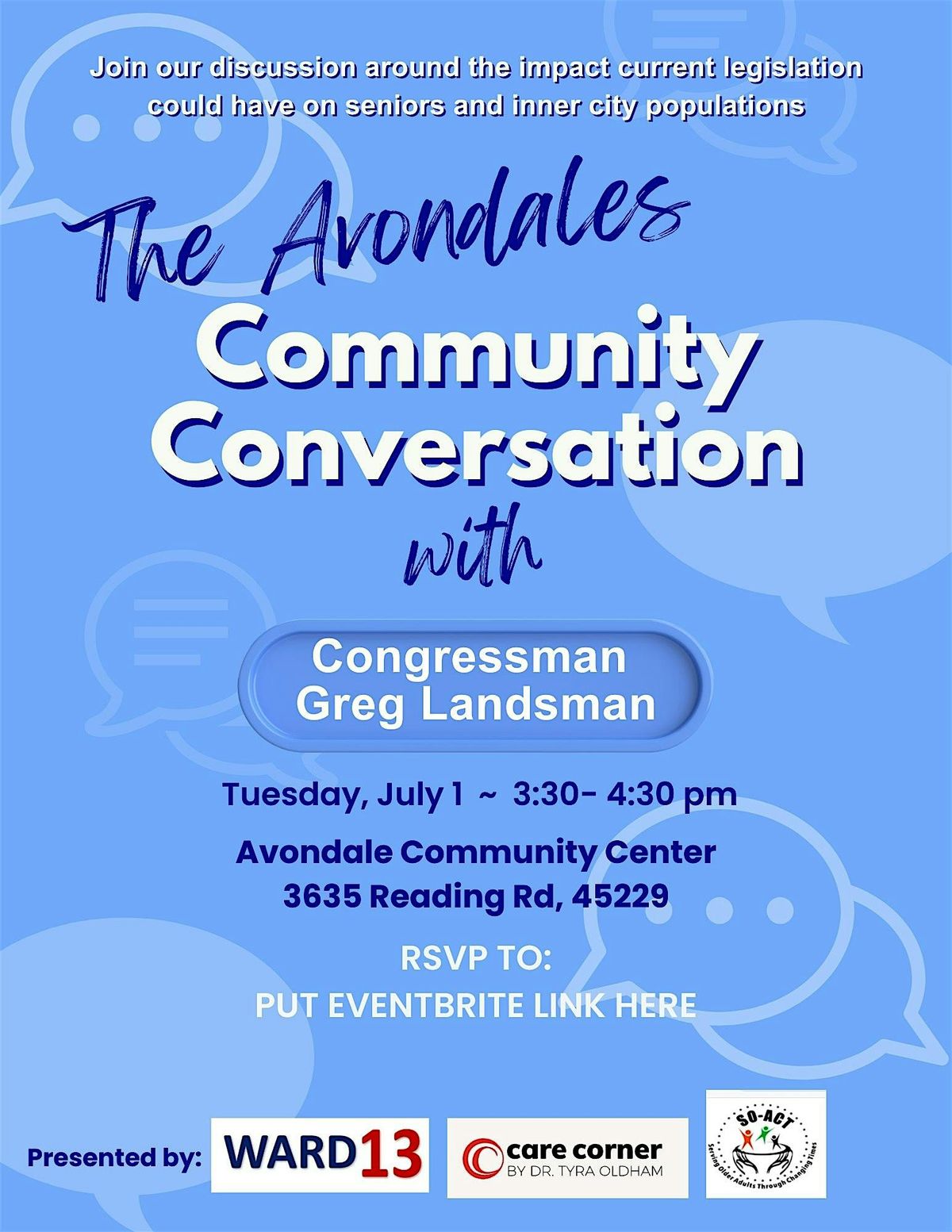 The Avondales Community Conversation w/ Congressman Greg Landsman, 1 July | Event in Cincinnati | AllEvents