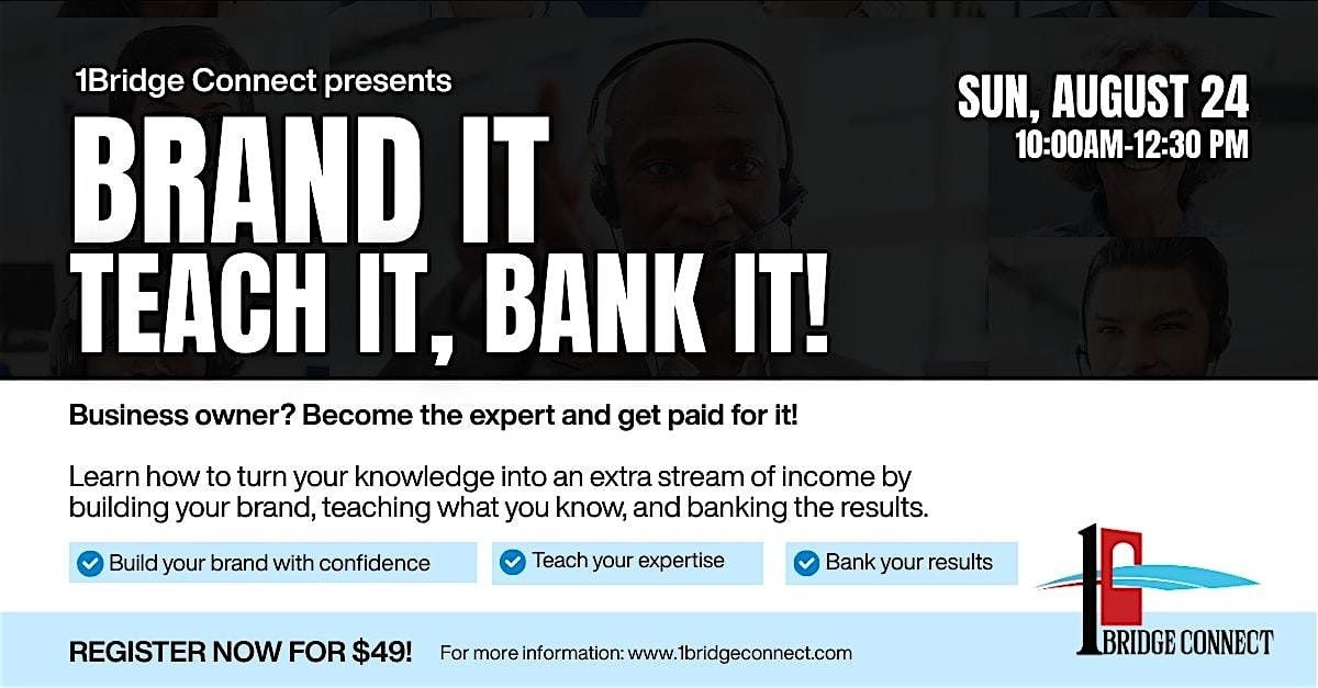 Brand it, Teach it, Bank it- Entrepreneur Workshop, 24 August | Event in Jacksonville | AllEvents