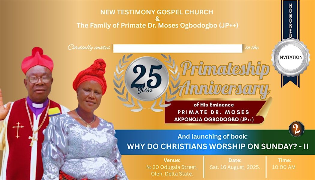 25 Years Primateship Anniversary, 16 August | Event in Oleh | AllEvents