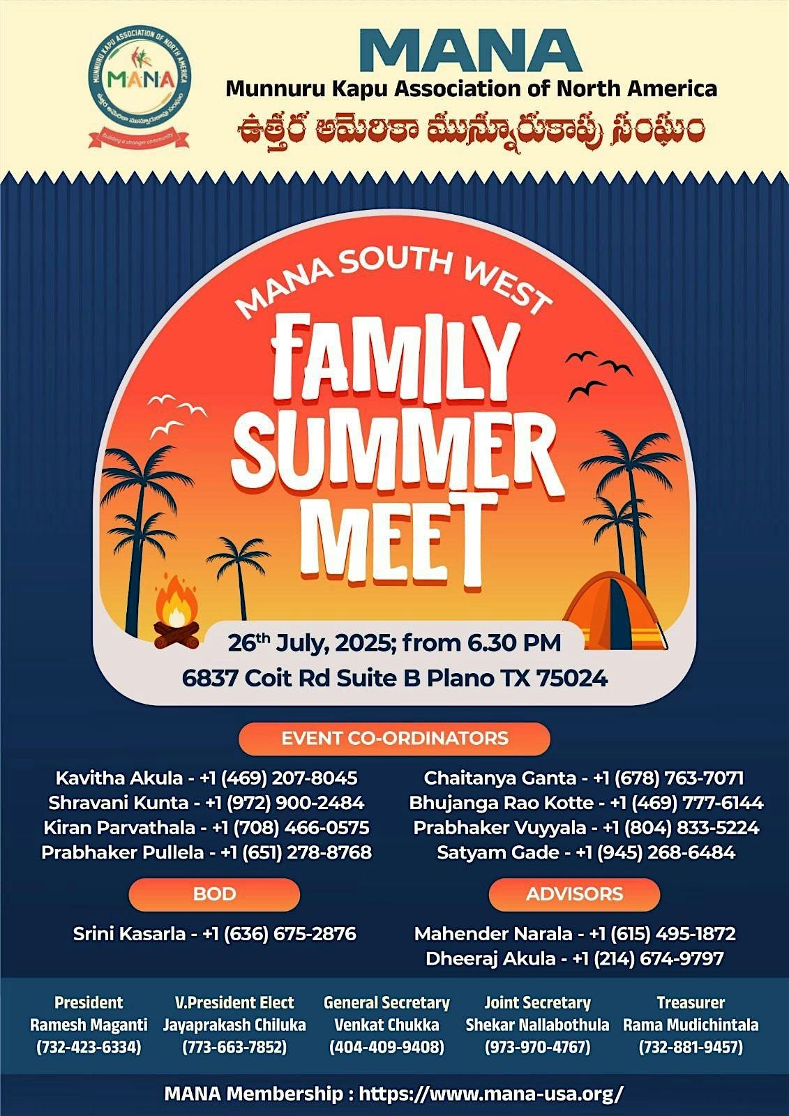 MANA Family Gettogether, 26 July | Event in Plano | AllEvents