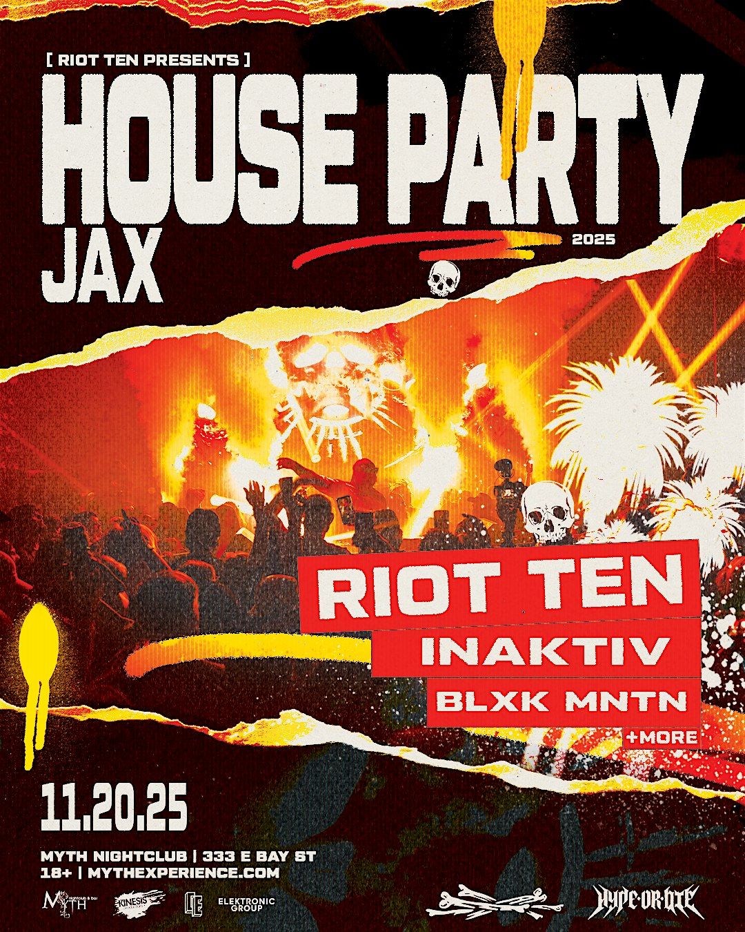 Electronic Thursdays Presents: Riot Ten’s House Party Tour | 11.20.25, 20 November | Event in Jacksonville