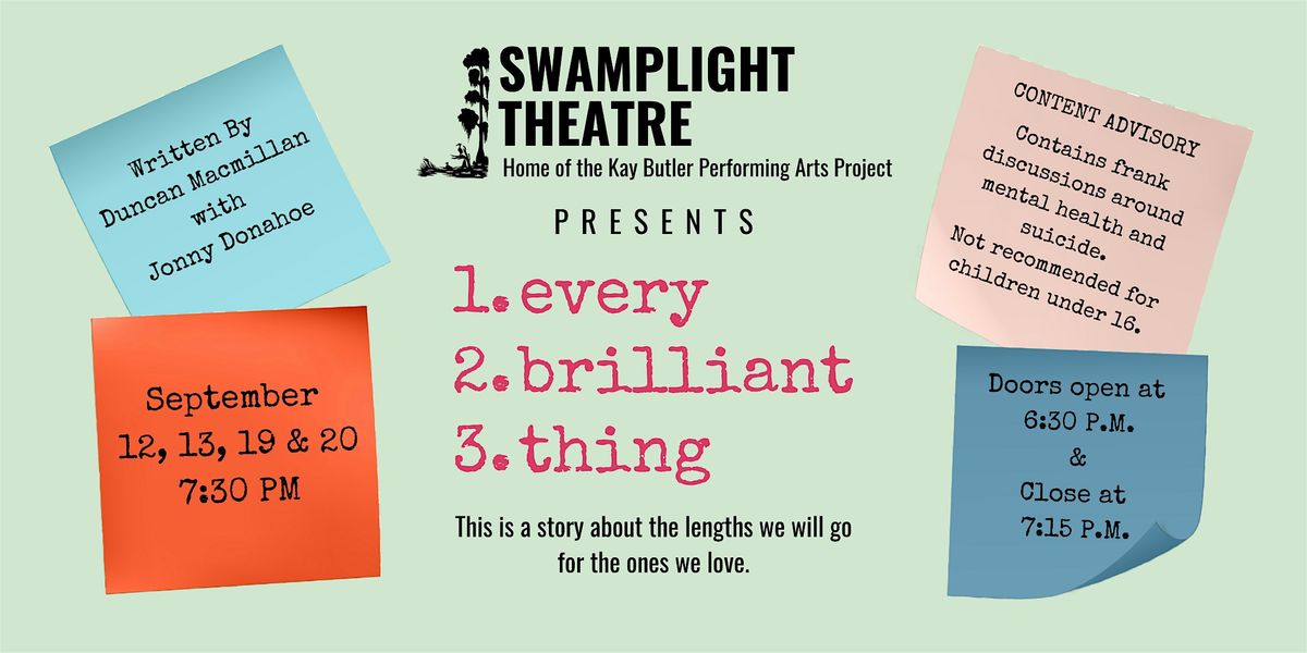 Every Brilliant Thing, 12 September | Event in Ponchatoula | AllEvents