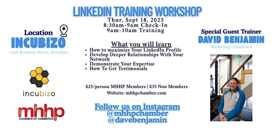 LinkedIn Training Workshop, 18 September | Event in Ferndale | AllEvents