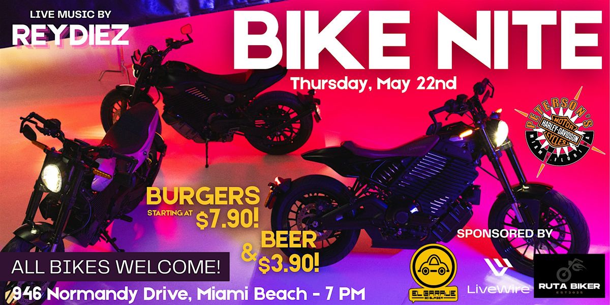 Bike Nite @ El garaje, 22 May | Event in Miami Beach | AllEvents