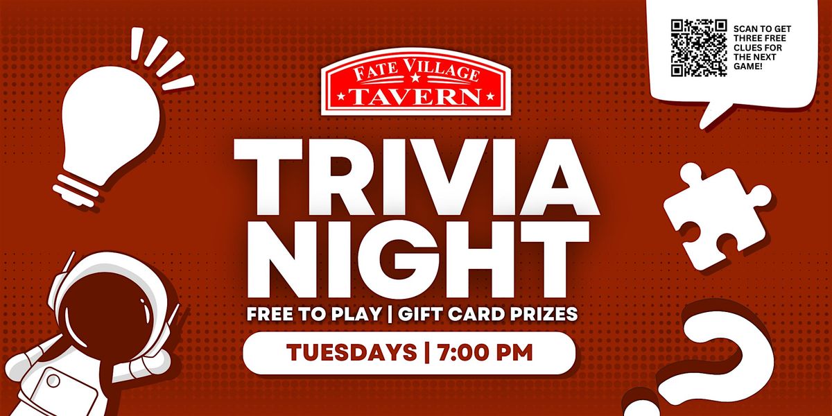 Trivia Night in Fate Village Tavern, 19 August | Event in Fate | AllEvents