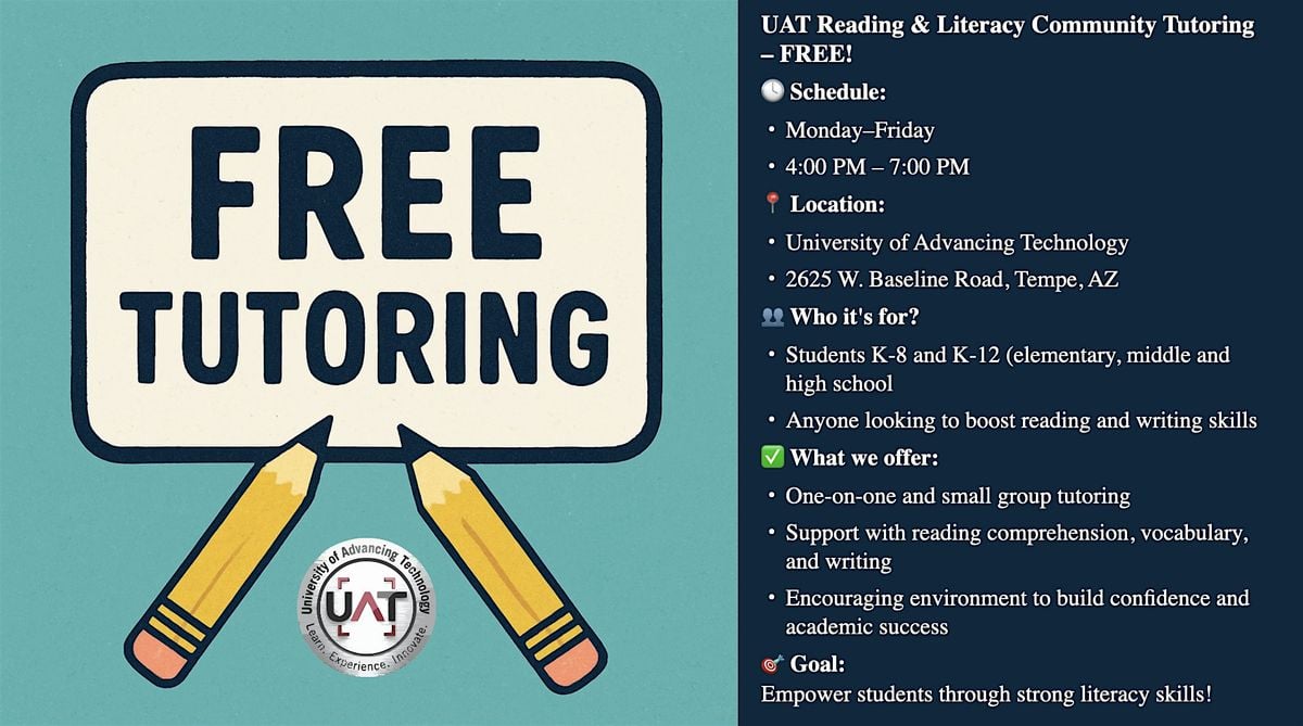 Free Community Tutoring @ UAT's Campus | Event in Tempe | AllEvents