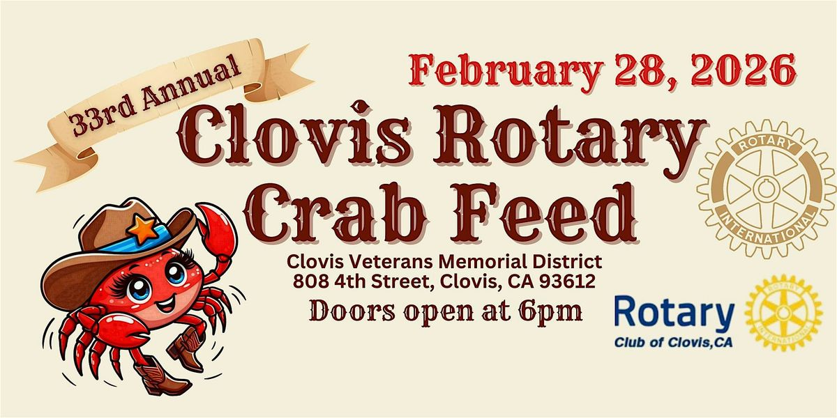 33rd Annual Clovis Rotary Crab Feed, 28 February | Event in Clovis | AllEvents