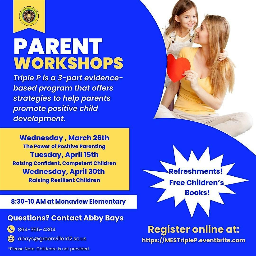 MES Triple P Parent Workshops | Clases de educación para padres Triple P, 3 December | Event in Greenville