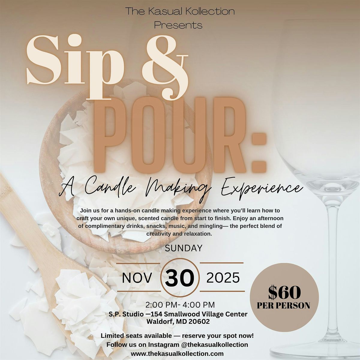 Sip & Pour: A Candle Making Workshop, 30 November | Event in Waldorf | AllEvents