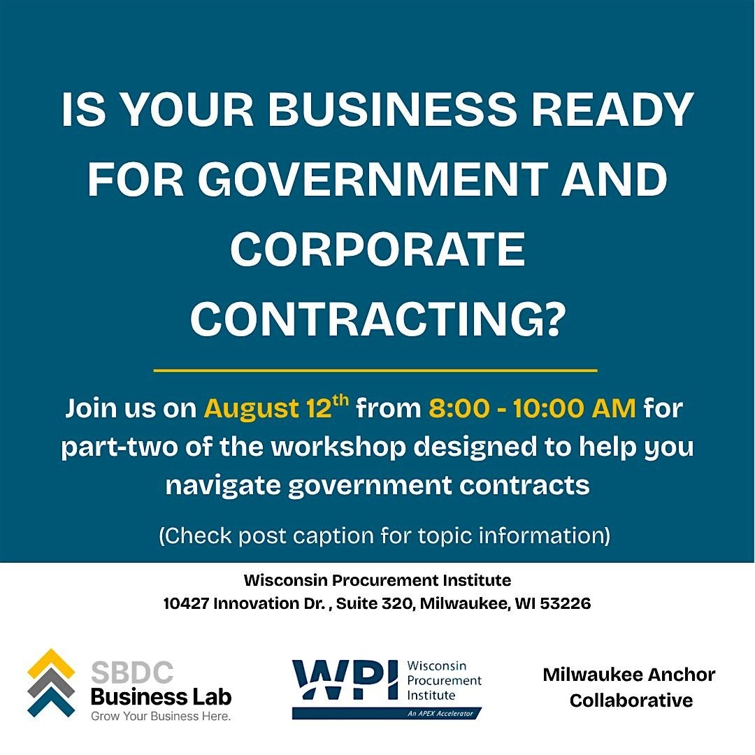 Session 2: Discover how to connect with government buyers, 12 August | Event in Wauwatosa | AllEvents