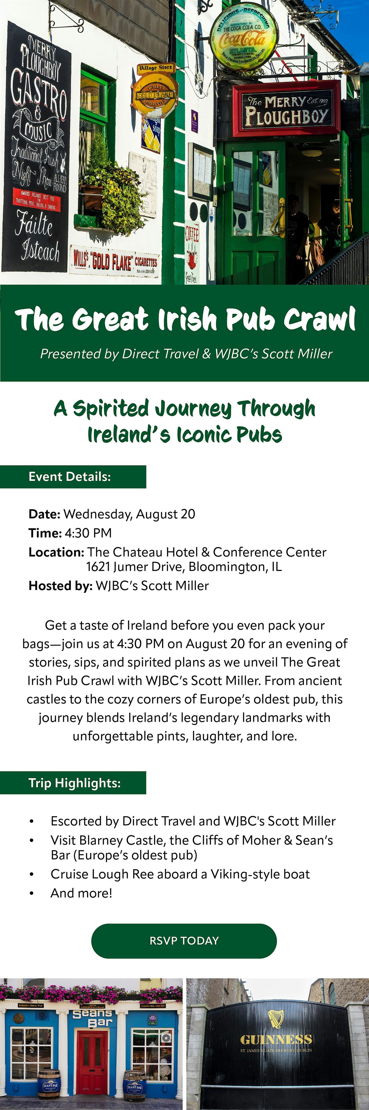 The Great Irish Pub Crawl – Travel Presentation, 20 August | Event in Bloomington | AllEvents